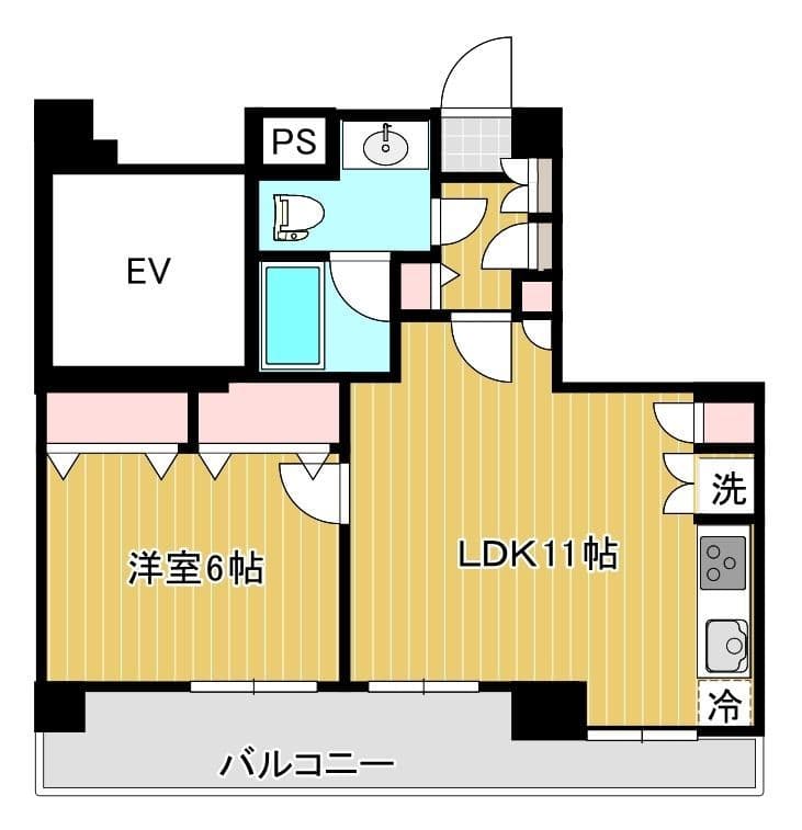 イルサント代々木上原 405 間取り図