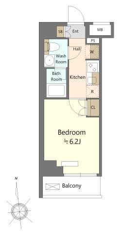 SHOKEN Residence川崎大師 803 間取り図