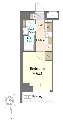 SHOKEN Residence川崎大師 806 間取り図