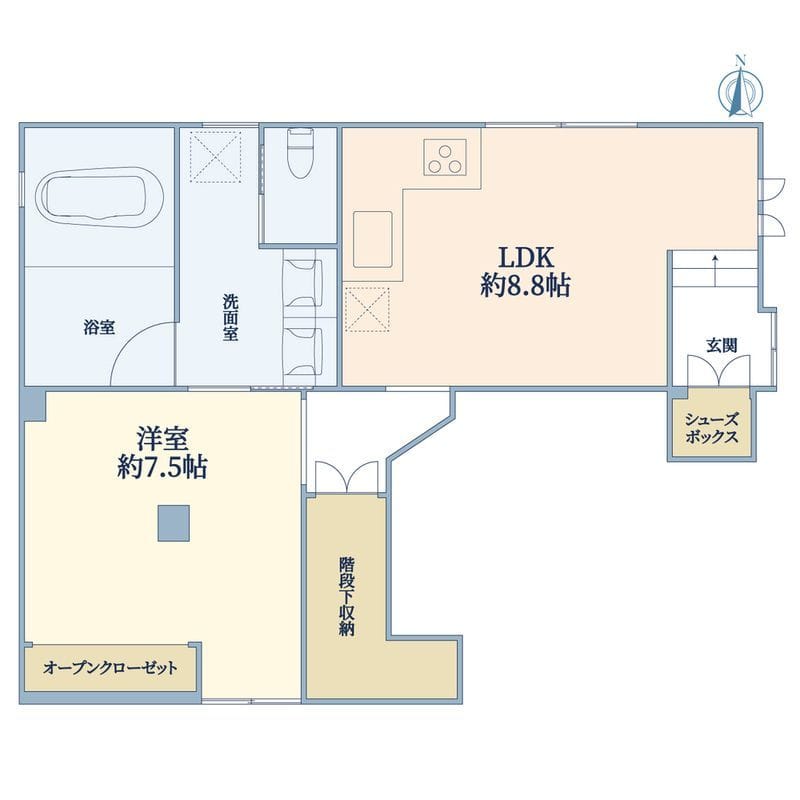 新宿区若葉3丁目戸建(1階部分) 1 間取り図
