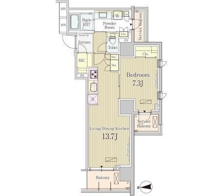 パークアクシス池田山 506 間取り図