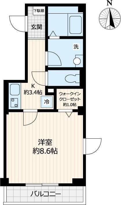 メゾン・ド・ボヌール 202 間取り図