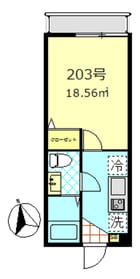 ベルエクラ蒲田 203 間取り図