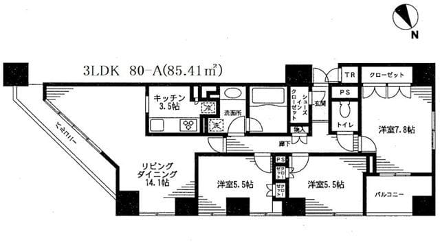 レジディア日本橋馬喰町 1006 間取り図