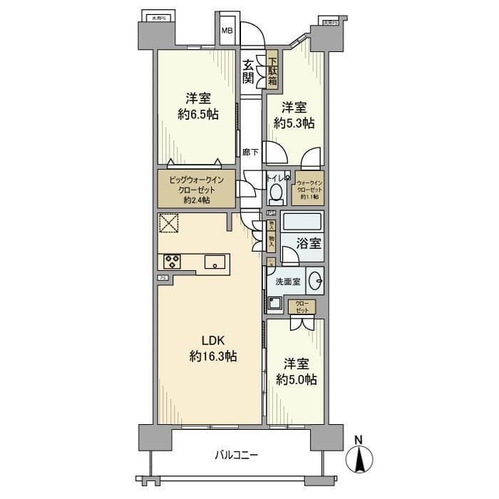 クレストプライムレジデンスパーク五番街 412 間取り図