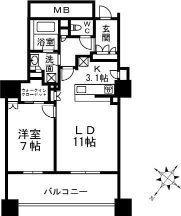 Brillia有明 Sky Tower 12F 間取り図