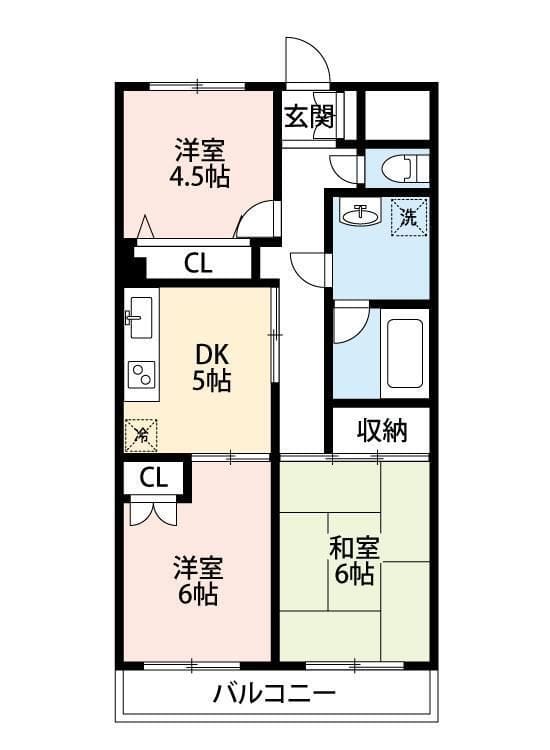 クレアンヌーブ 405 間取り図