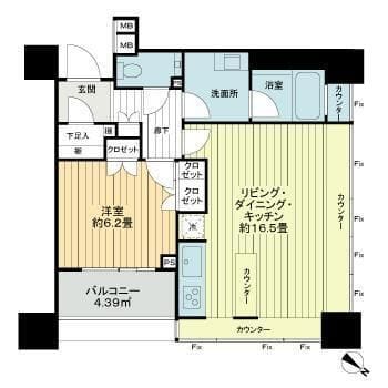ザ・ヒルトップタワー高輪台 2001 間取り図