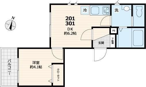 メゾン桜通り 301 間取り図