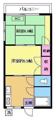 シティハイムクラハシ 101 間取り図