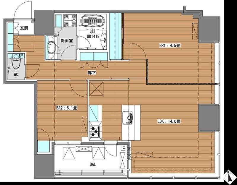 White Tower Hamamatsucho 1107 間取り図