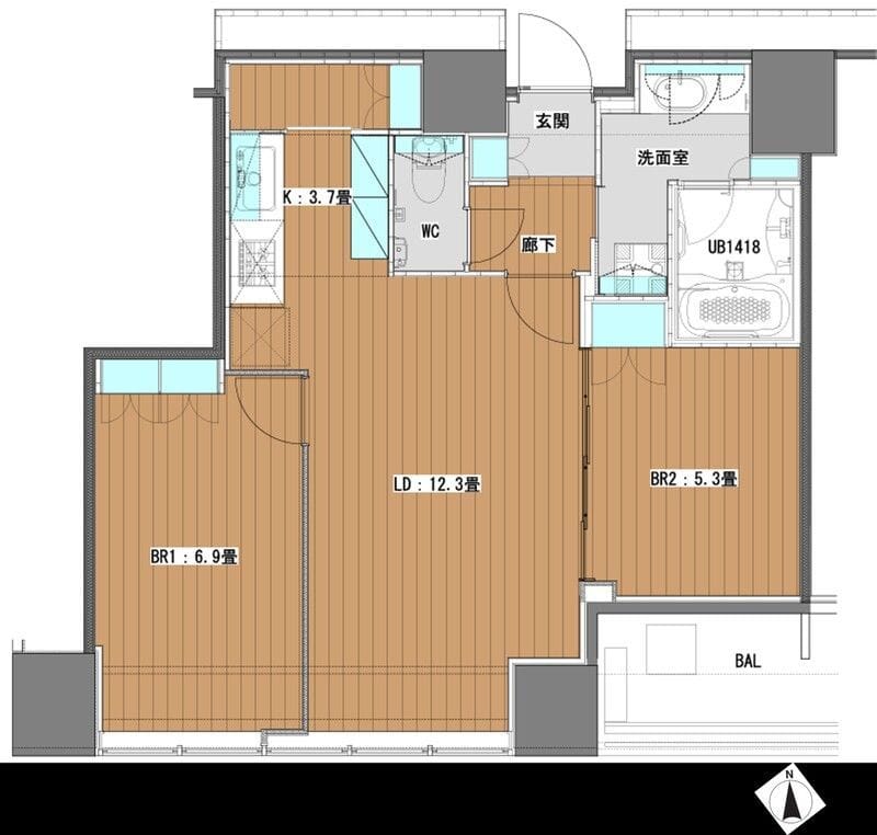 White Tower Hamamatsucho 1205 間取り図