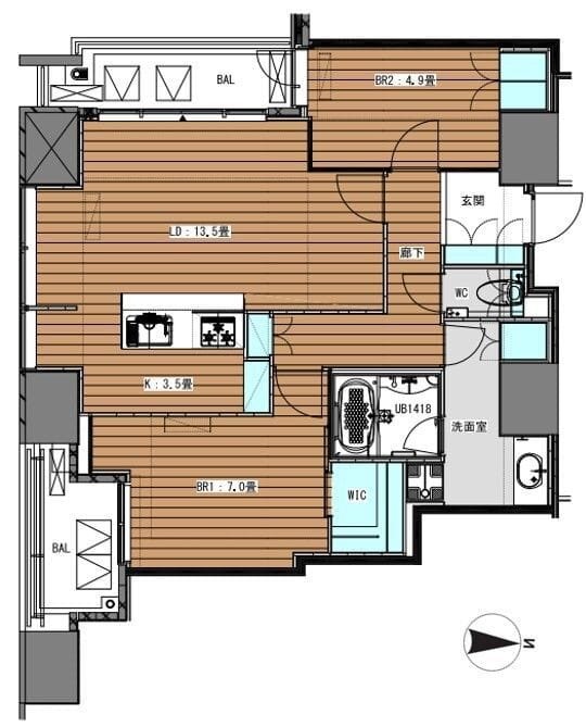 White Tower Hamamatsucho 2302 間取り図