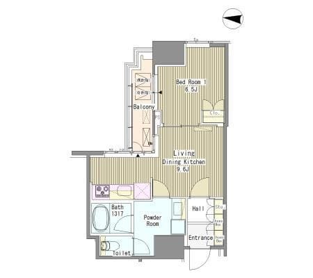White Tower Hamamatsucho 411 間取り図