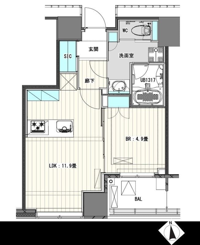 White Tower Hamamatsucho 606 間取り図