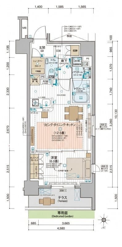 パレステージ大島 103 間取り図