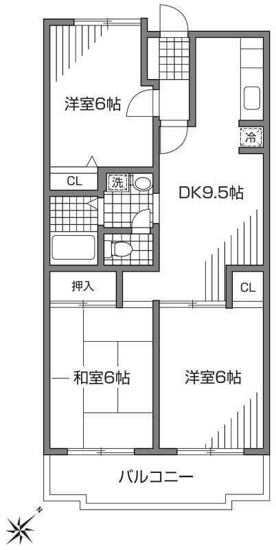 ウィンダム宮前 302 間取り図