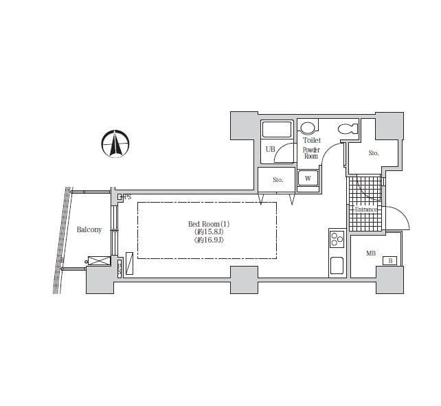 アクティ汐留 2513 間取り図