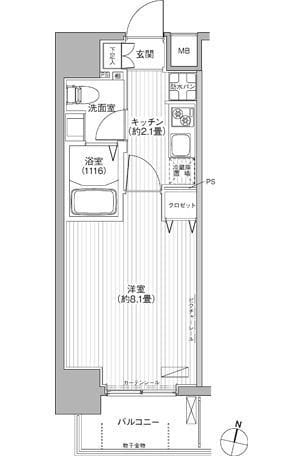 カーサラスク目白台 401 間取り図