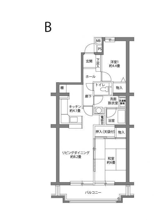 ヒルズ南戸塚 3-205 間取り図