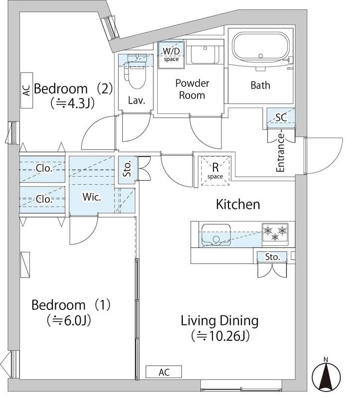 LAPiS武蔵小山 401 間取り図