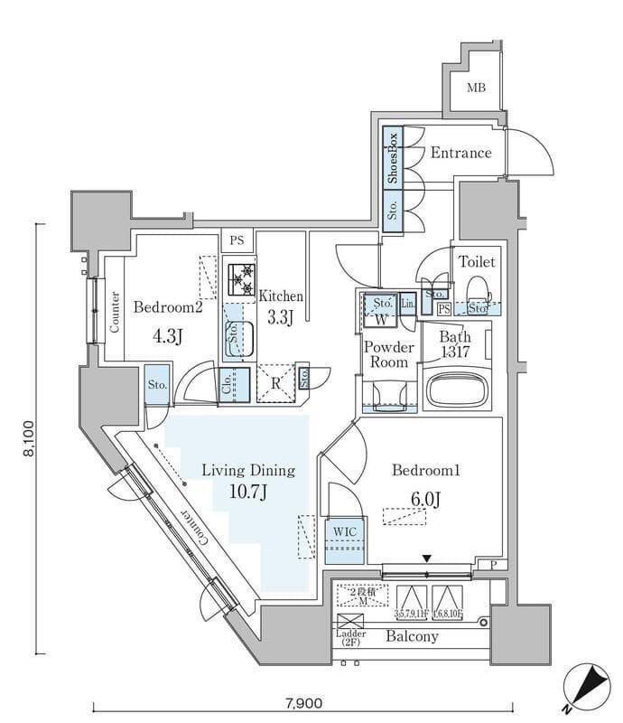 GRAN PASEO横濱関内PREMIUM 203 間取り図