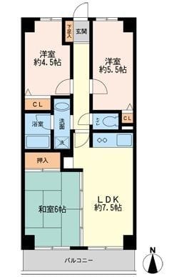 ミアカーサ希望が丘 0104 間取り図