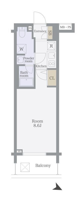 LA.XEBEC東十条 402 間取り図