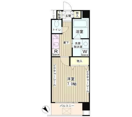 クロスフォート砧 206 間取り図