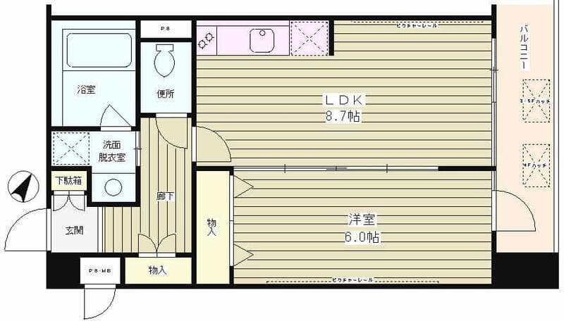 クロスフォート砧 209 間取り図