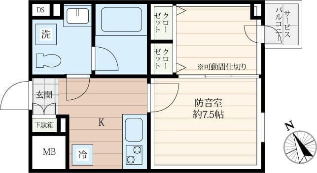 「防音マンション」クリオラモード新江古田サウンドテラス 102 間取り図