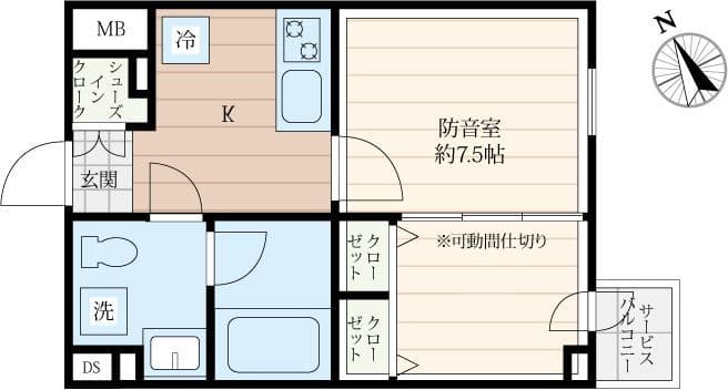 「防音マンション」クリオラモード新江古田サウンドテラス 103 間取り図
