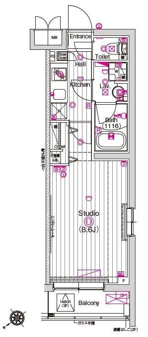 アーバンステーション成増 208 間取り図