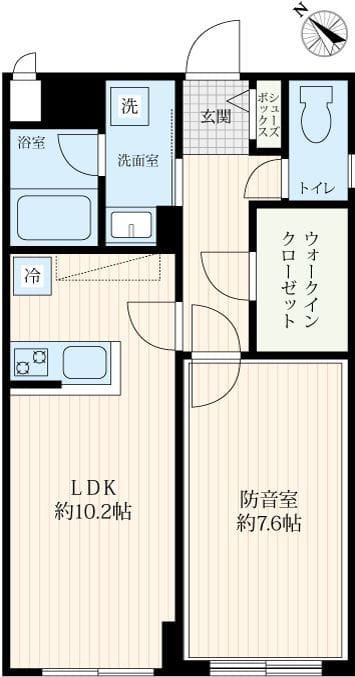 「防音マンション」VORT野方レジデンス 201 間取り図