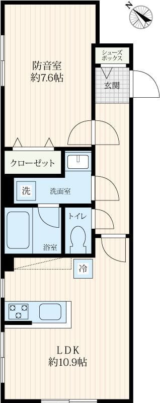 「防音マンション」VORT野方レジデンス 204 間取り図