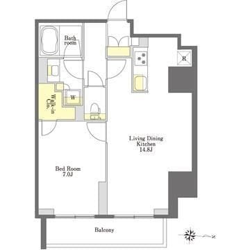 プライムメゾン市谷山伏町 1001 間取り図