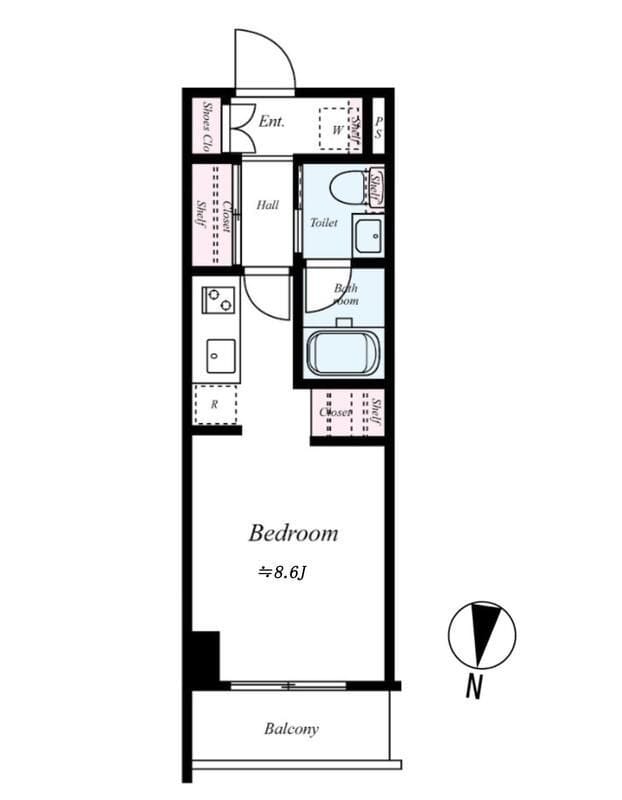 B CITY APARTMENT SHINAGAWA WEST 206 間取り図