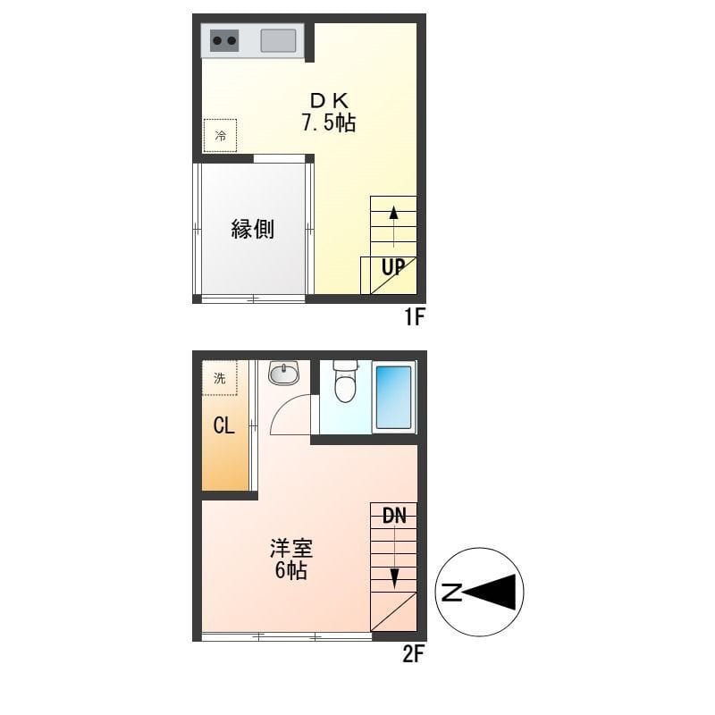 花塚記念アパートメント 西1 8.4万円/2,000円/入力なし 間取り図