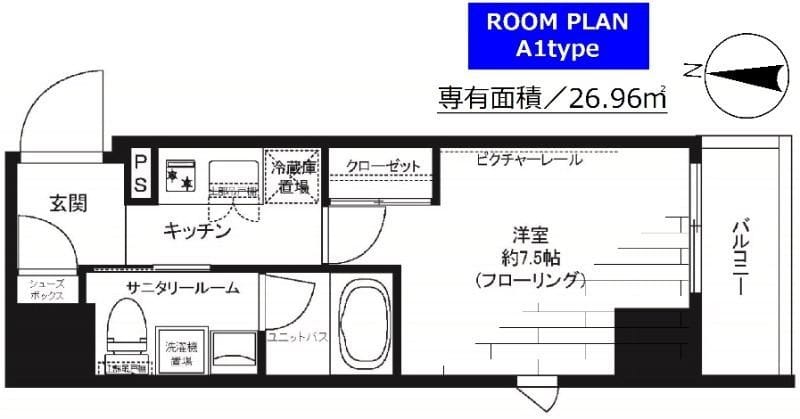 グランドコンシェルジュ神楽坂α 202 間取り図