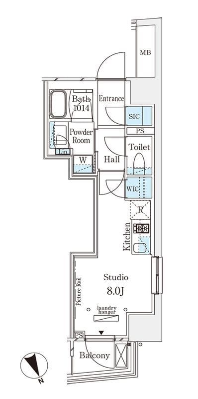 パークナードフィット南青山Vista 1306 間取り図