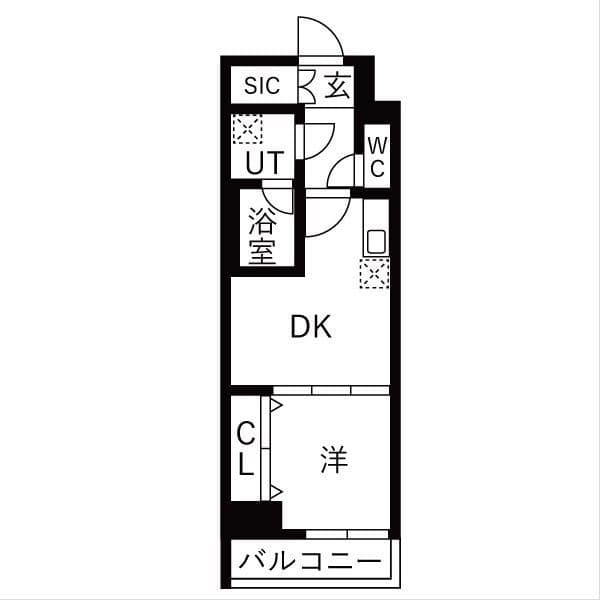 OAKLANCE 森下Ⅱ 1404 間取り図