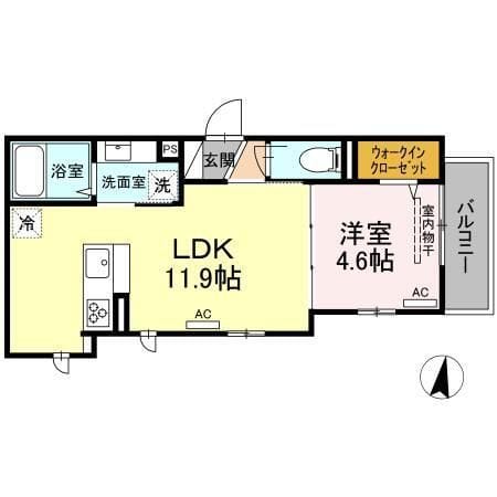 アンジュール高松 203 間取り図