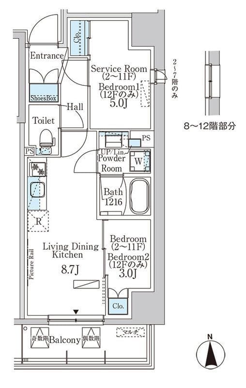 パークアクシス浅草田原町ガーデン 504 間取り図