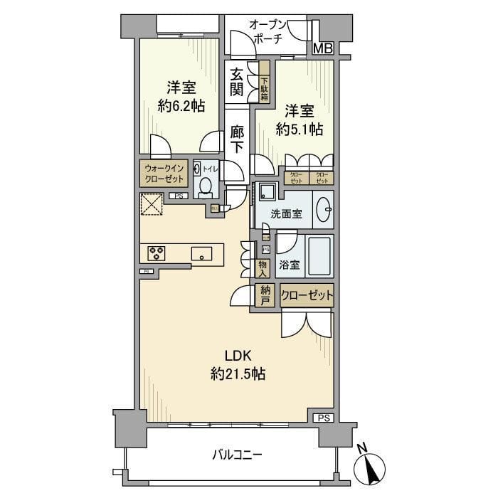 プラウド宮前平サウスフロント 603 間取り図