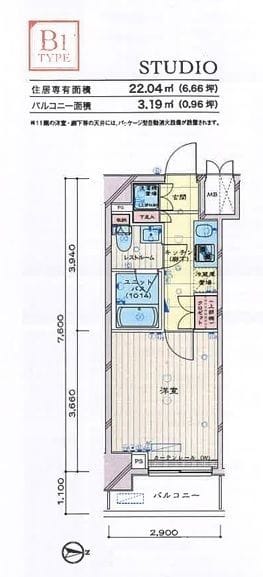 ルーブル川崎六番館 204 間取り図