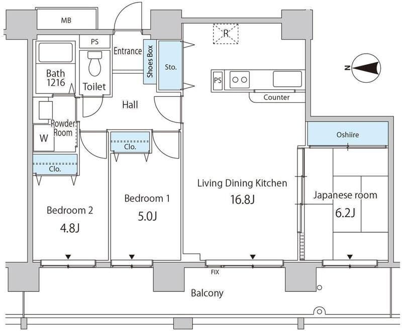 セルリアンホームズ勝どき 1207 間取り図