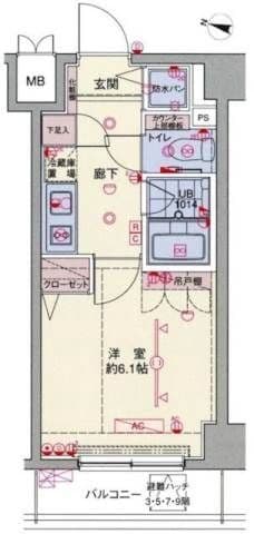 ブライズ荏原中延 1002 間取り図