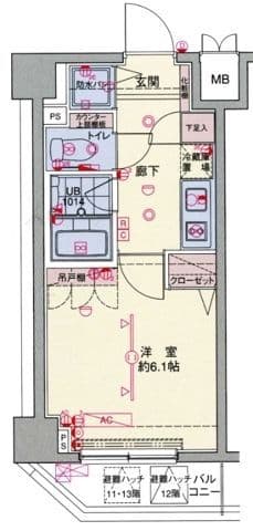 ブライズ荏原中延 1201 間取り図