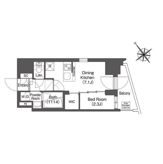 コンフォリア東大井Ⅱ 0902 間取り図