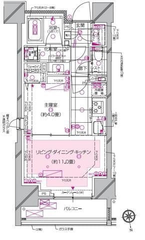 ピアース南麻布 506 間取り図